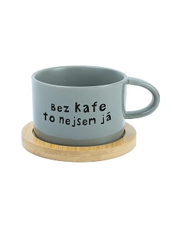 BEZ KAFE TO NEJSEM JÁ - šedý hrníček makronka 200 ml