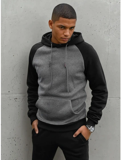 Pánska tmavosivá mikina FashionStreet BX5489