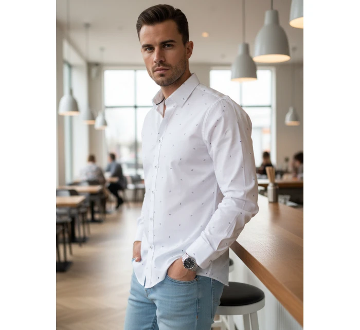 Koszula męska slim fit  biała model 22007701 - FashionStreet