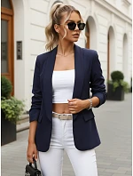 Żakiet damski klasyczny z rękawem granatowy model 22203553 - FashionStreet