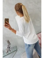 Blúzka s 3D grafikou vtáka biela