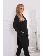 Souprava mikiny s delší model 18749182 černá - K-Fashion