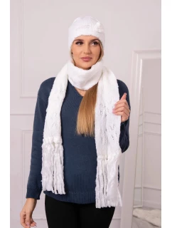 Dámská souprava se šátkem Dorota model 21301073 bílá - K-Fashion