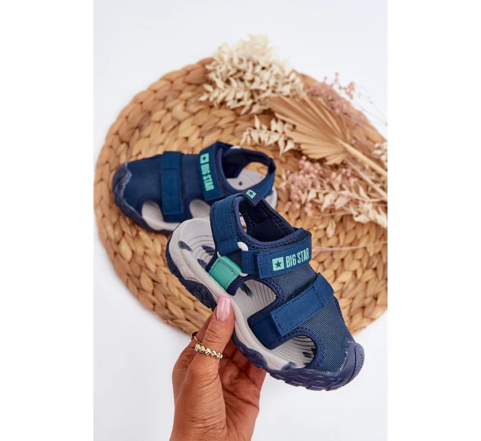 Dětské sandály Na suchý zip Big Star model 21651435 modré - Big Star Shoes Dětské sandály Na suchý zip Big Star model 21651435 modré - Big Star Shoes