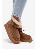 Semišové dámské zimní boty s ozdobnými Big Star Camel model 21708676 - Big Star Shoes