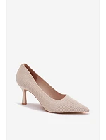 Materiálové lodičky Béžové model 22102872 - Boto