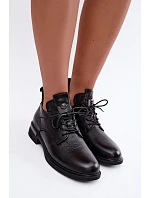 Dámské kožené kotníkové boty Černé model 22404645 - VINCEZA Dámské kožené kotníkové boty Černé model 22404645 - VINCEZA