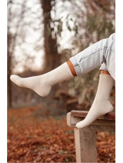 Dámske vlnené ponožky - ecru