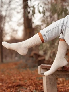 Dámske vlnené ponožky - ecru