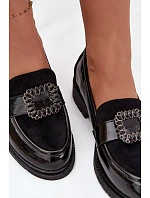 Lakované dámske mokasíny HY52-546 black - S.Barski