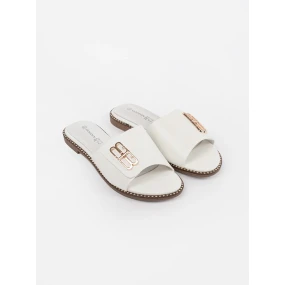 Klasické biele ponožky na plochom podpätku pre ženy