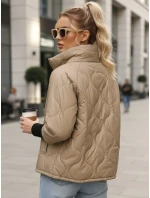 Dámska prešívaná prechodná bunda v ťavej farbe FashionStreet TY5543