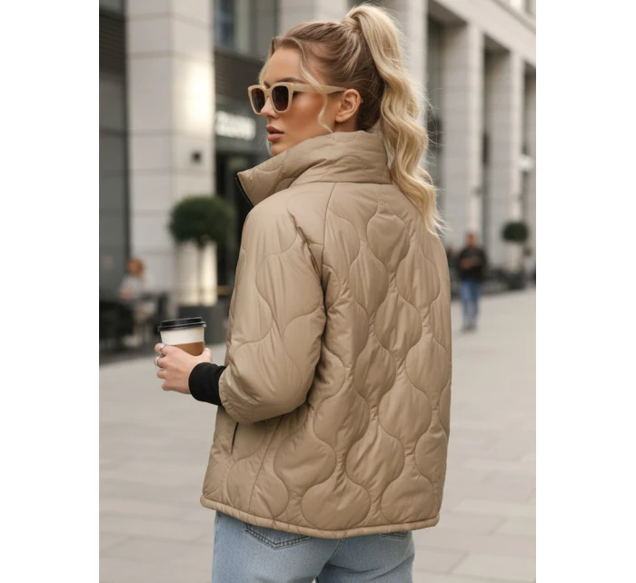 Dámska prešívaná prechodná bunda v ťavej farbe FashionStreet TY5543