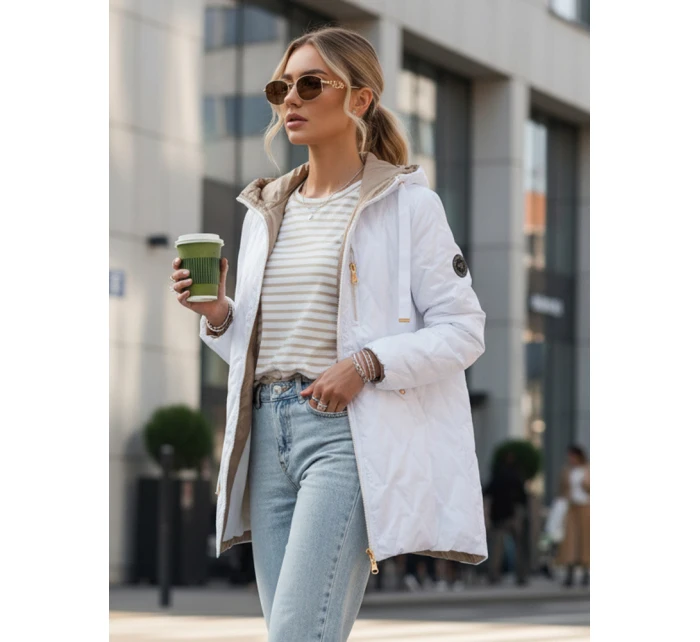 Dámská prošívaná přechodová bunda bílá Dstreet model 21996006 - FashionStreet