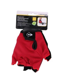 CYKLISTICKÉ RUKAVICE DUNLOP SENIOR R.L - ČERVENÉ