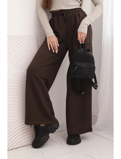 Dámské bavlněné cargo kalhoty s kapsami a řetízkem béžové Dámské bavlněné cargo kalhoty s kapsami a řetízkem béžové