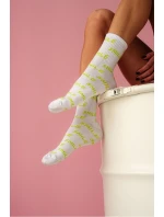 Skarpetki Damskie Bawełniane Z Napisem Smile Białe