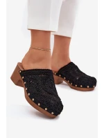 Dámské Pantofle Na Podpatku Černé model 21700123 - Boto Dámské Pantofle Na Podpatku Černé model 21700123 - Boto