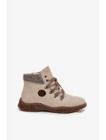 Ocieplane Botki Trapery Damskie Jasnobeżowe Zenaya Ocieplane Botki Trapery Damskie Jasnobeżowe Zenaya