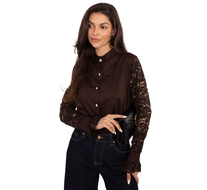 Koszula MI KS model 21817455 ciemny brązowy - FPrice Koszula MI KS model 21817455 ciemny brązowy - FPrice