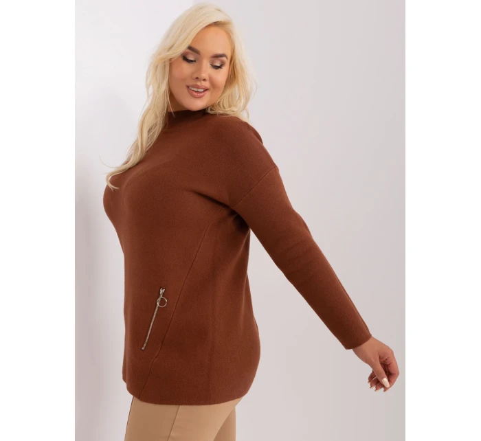 Sweter PM SW model 18949286 brązowy - FPrice Sweter PM SW model 18949286 brązowy - FPrice