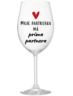 Môj partner má priateľského partnera - číry pohár na víno 350 ml