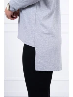 Blúzka s potlačou a dlhším chrbtom šedá