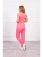 Súprava top+nohavice ružová neónová