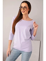 Dámska blúzka s lodičkovým výstrihom svetlo fialová