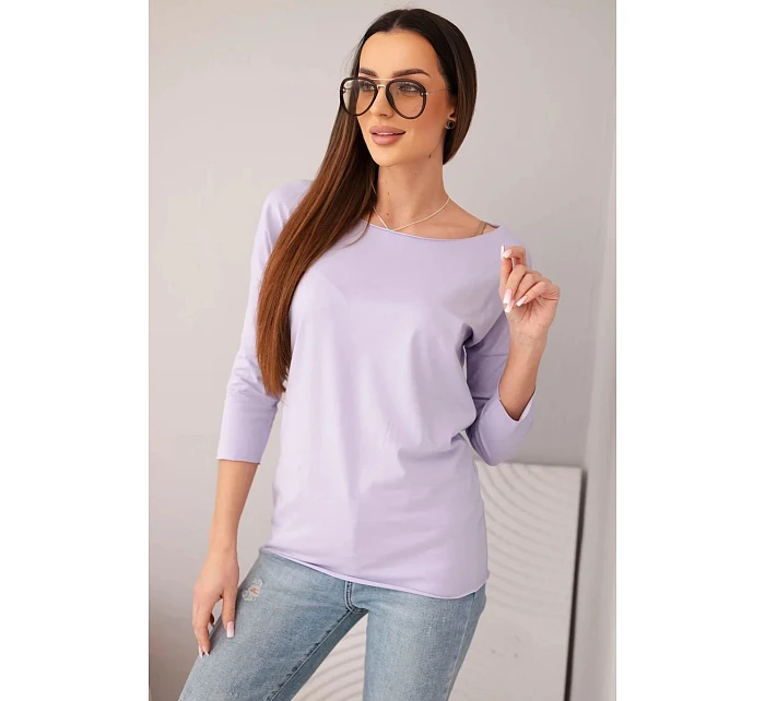 Dámska blúzka s lodičkovým výstrihom svetlo fialová