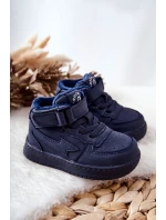 Dziecięce Ocieplane Wysokie Buty Sportowe Granatowe Clafi Dziecięce Ocieplane Wysokie Buty Sportowe Granatowe Clafi