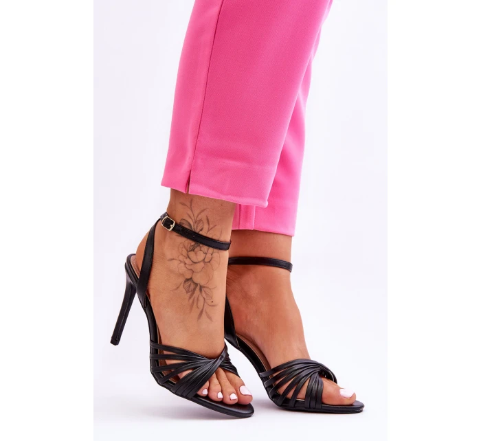 Damskie Sandały Na Szpilce Czarne My Darling