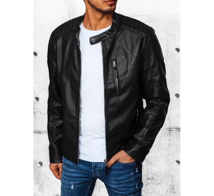 Pánská kožená bunda černá model 21968053 - Dstreet Pánská kožená bunda černá model 21968053 - Dstreet