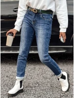 dámské džínové kalhoty s páskem modré Dstreet model 21981338 - FashionStreet