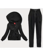 Čierny dámsky dres z rôznych spojených materiálov (AMG683/1) Čierny dámsky dres z rôznych spojených materiálov (AMG683/1)