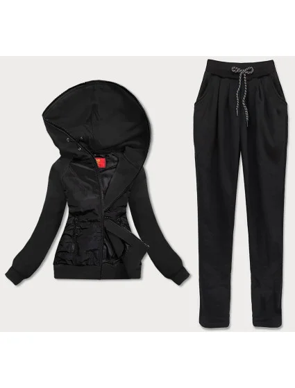 Čierny dámsky dres z rôznych spojených materiálov (AMG683/1) Čierny dámsky dres z rôznych spojených materiálov (AMG683/1)