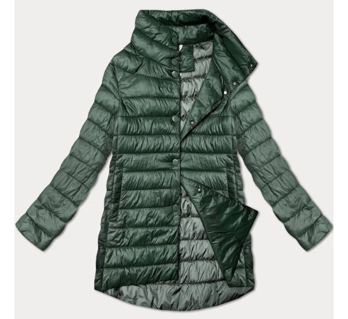 Dámska prešívaná bunda so stojačikom Minority tmavozelená (P3-6908-33)