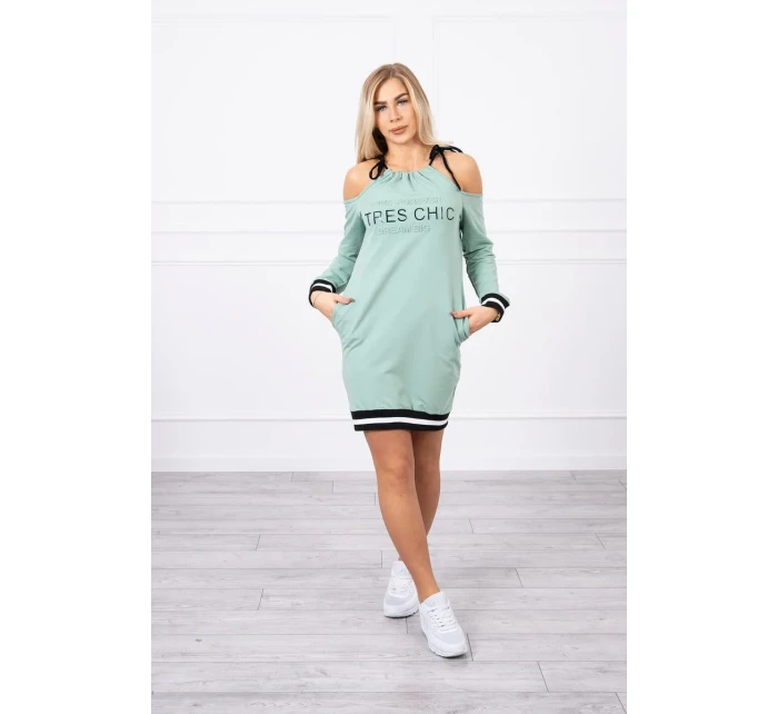 Tres Chic tmavo mätové šaty