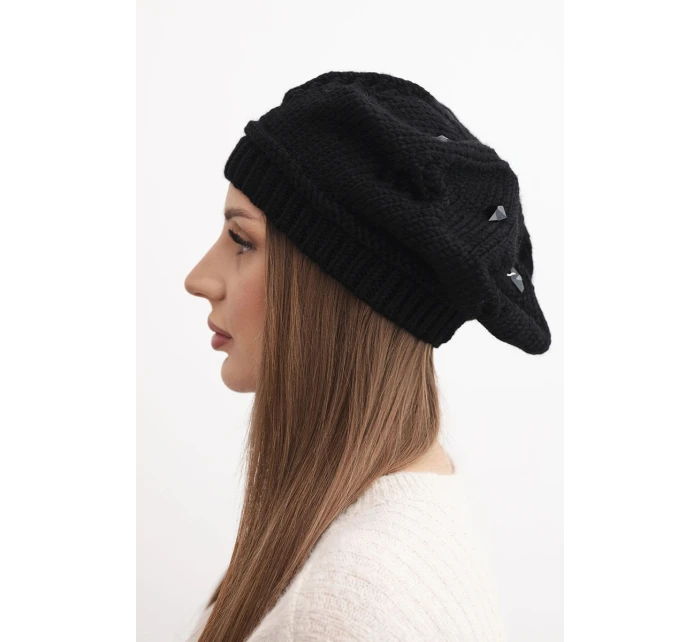 Dámská zimní čepice z vlny s a prodlouženými stranami fialová model 21865220 - K-Fashion