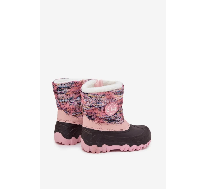 Dětské zimní boty pro dívky na zip Lee Cooper LCJ-25-10-3770 růžové Dětské zimní boty pro dívky na zip Lee Cooper LCJ-25-10-3770 růžové