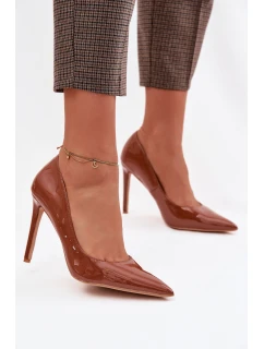 Lakované lodičky z eko kůže Camel model 22037665 - Boto