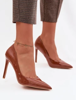 Lakované lodičky z eko kůže Camel model 22037665 - Boto