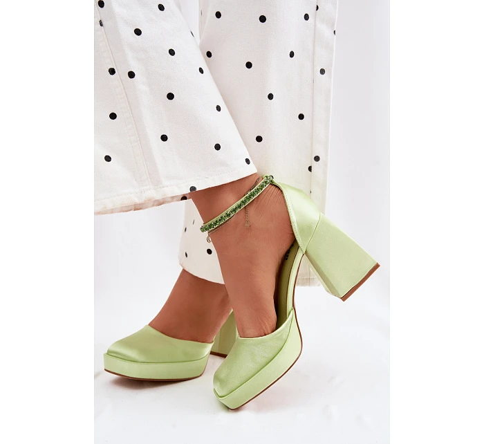 Zelené sandály na podpatku Calistae
