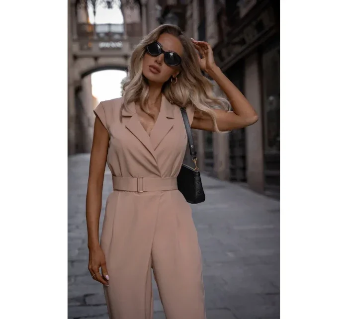 M780 Kombinéza s asymetrickým vzorom - béžová