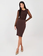 Dámska sukňa A1058.71 tmavohnedá - FPrice