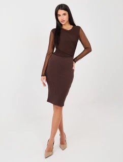 Dámska sukňa A1058.71 tmavohnedá - FPrice