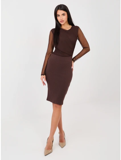 Dámska sukňa A1058.71 tmavohnedá - FPrice Dámska sukňa A1058.71 tmavohnedá - FPrice