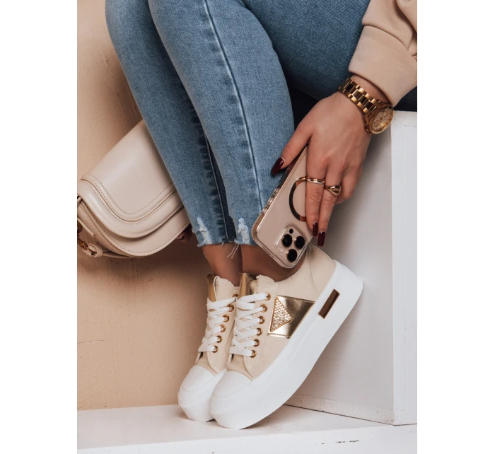 Dámske tenisky na platforme TRENDIS beige FashionStreet ZY0704