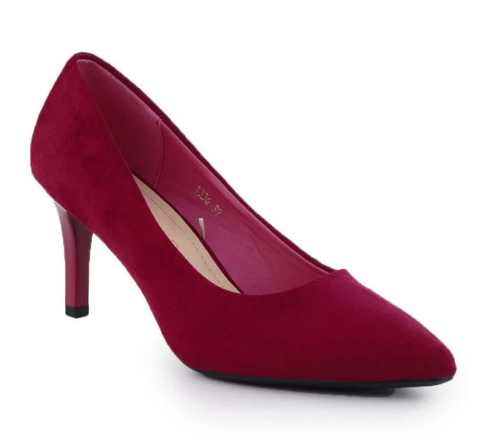 Dámské semišové lodičky na jehlovém podpatku fuchsiové barvy Sergio model 21905065 - LEONE