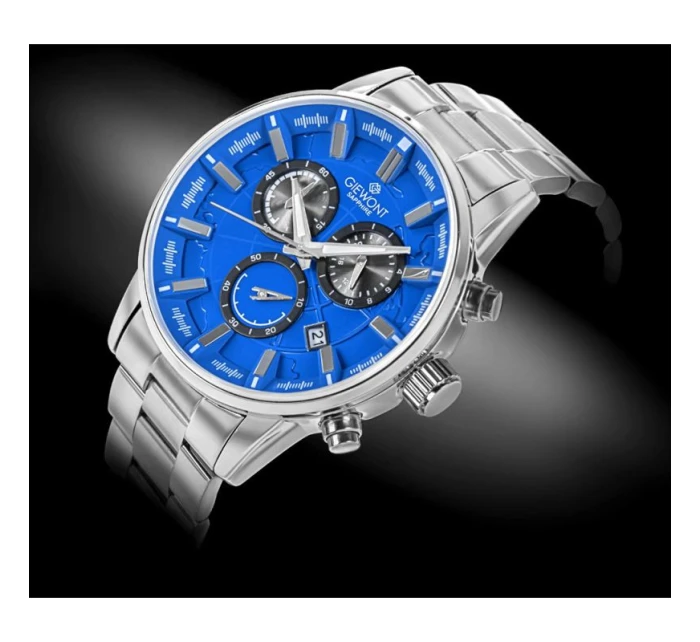 Pánské hodinky Chronograph Sapphire Silver Blue model 21807515 - Giewont Pánské hodinky Chronograph Sapphire Silver Blue model 21807515 - Giewont